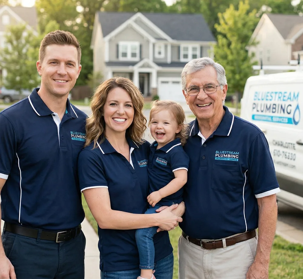 BlueStream Plumbing family owners in Charlotte